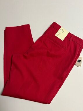 GAP Skinny Ankle Two Way Stretch Pants for women. New 16R Bright Melon Pink